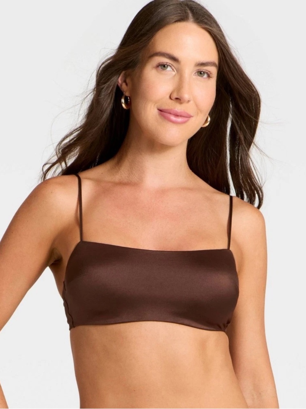 Satin Bralette in Chocolate Brown